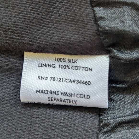 Eileen Fisher Black Silk Maxi Skirt Lagenlook Quiet Luxury Whimsigoth Witchy MD - Picture 8 of 8